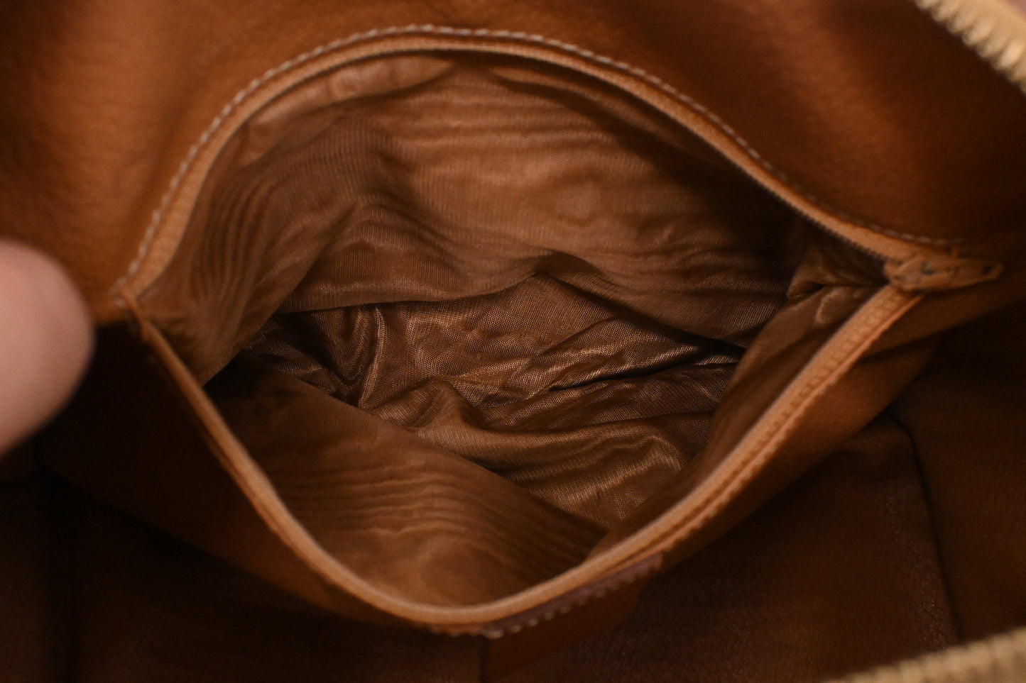 Celine Small Boston Bag in Brown Macadam Canvas