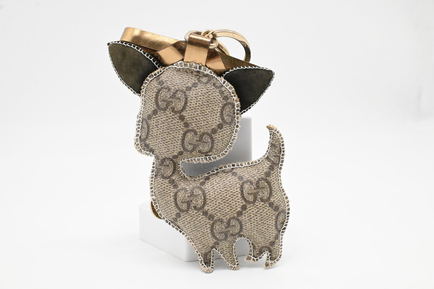 Gucci "Brando the Chihuahua" Bag Charm in GG Supreme Canvas