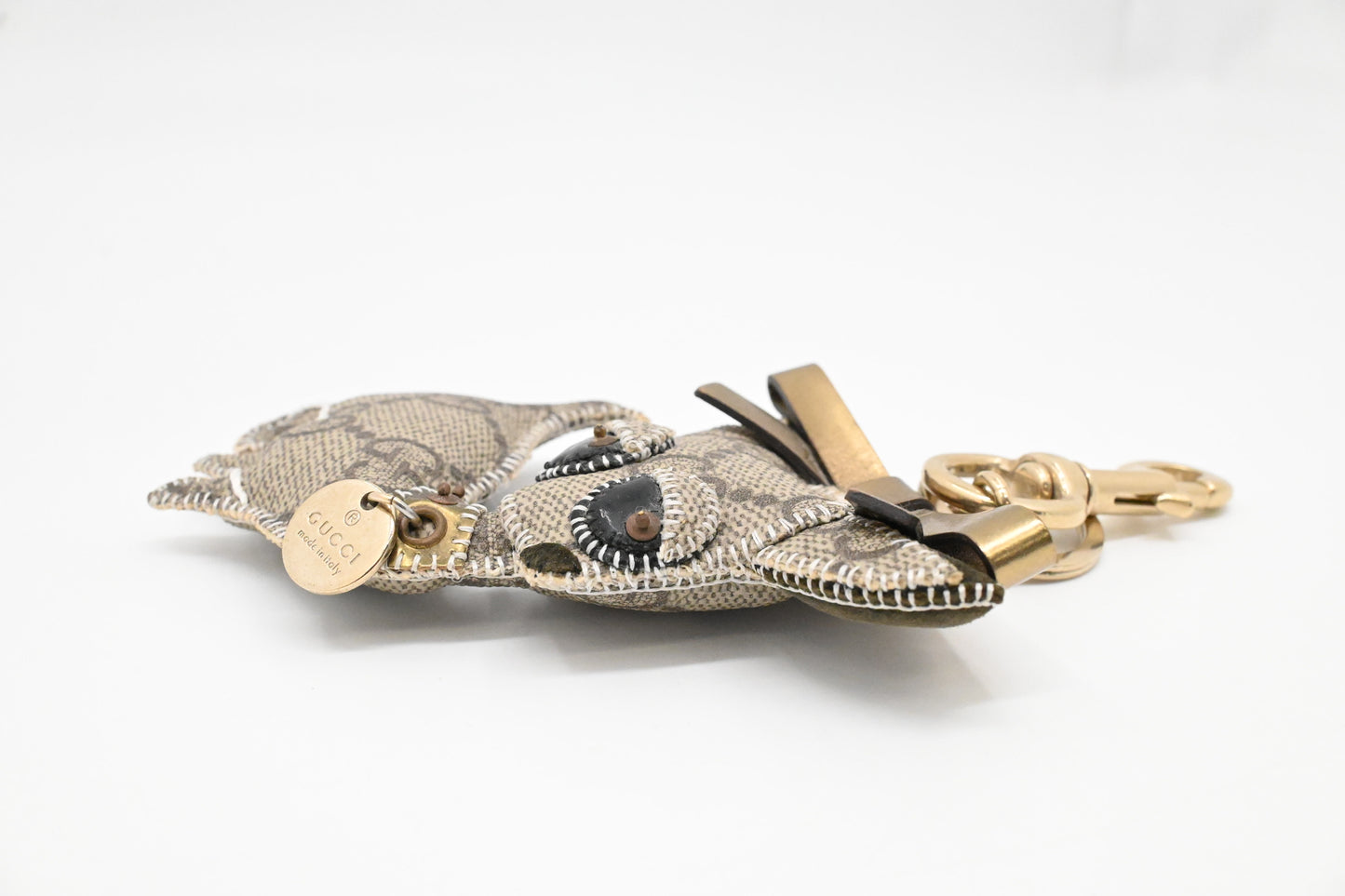 Gucci "Brando the Chihuahua" Bag Charm in GG Supreme Canvas