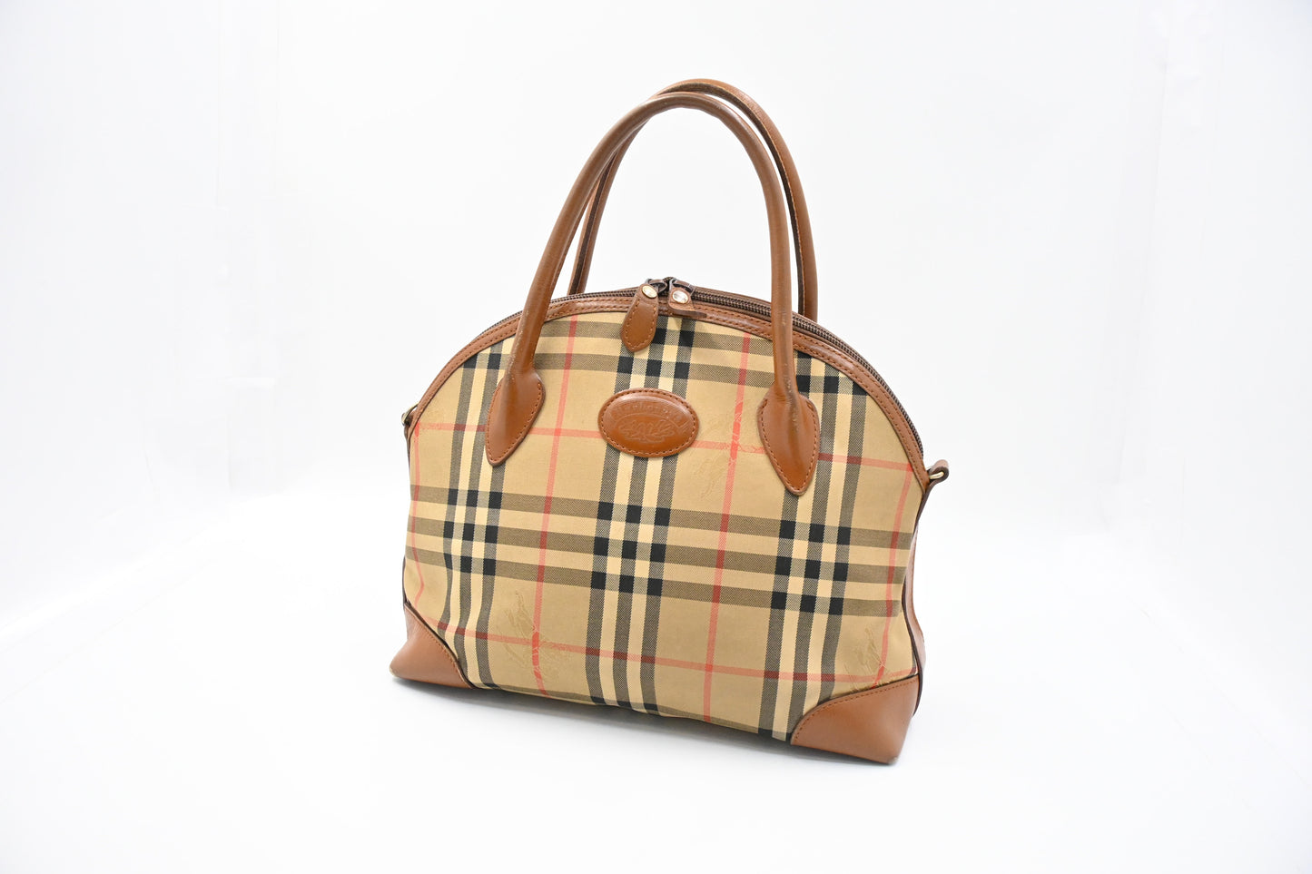 Burberry Shoulder Bag in Check Coated Canvas