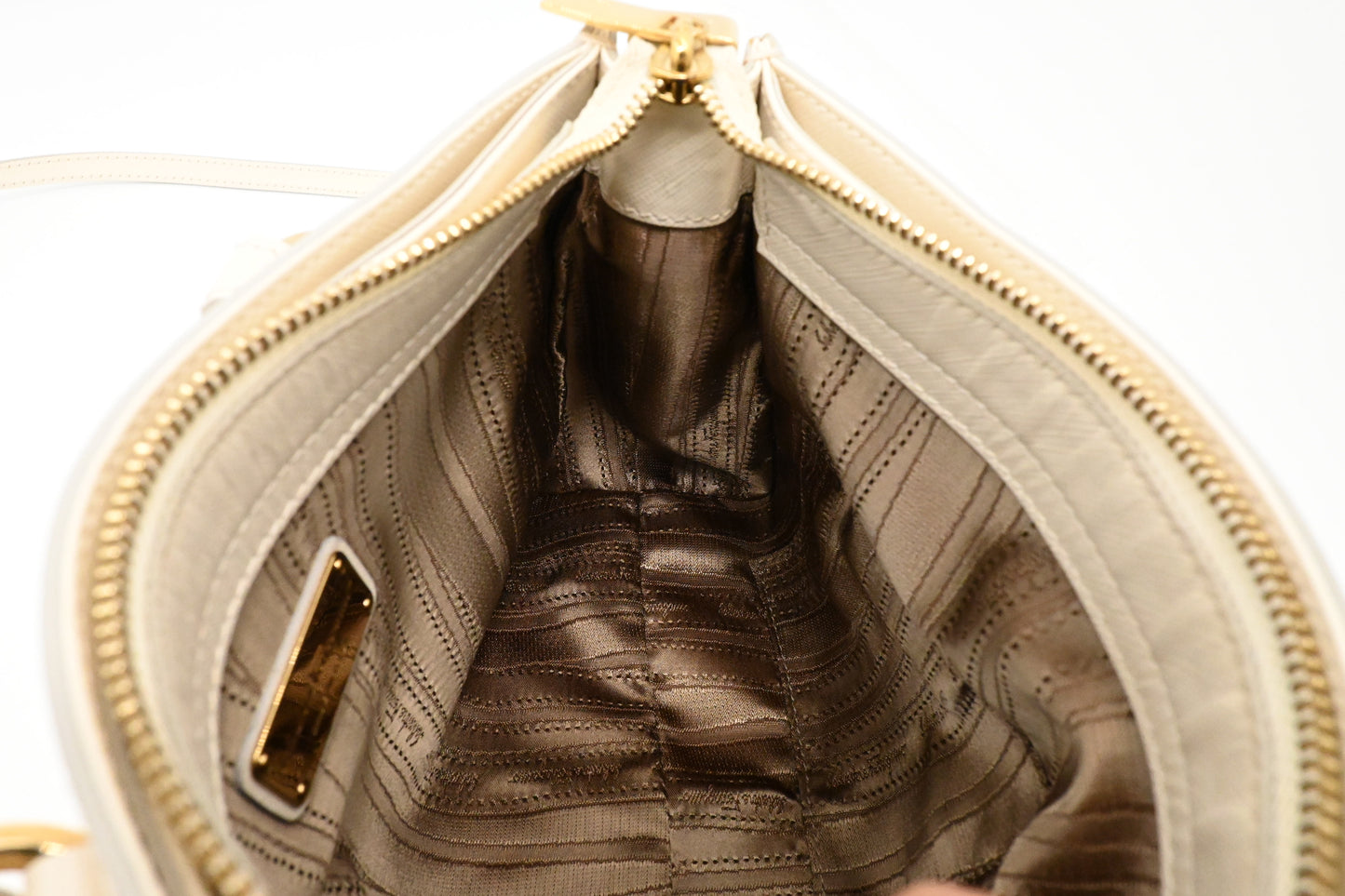 Ferragamo Vara Handbag in Cream Leather