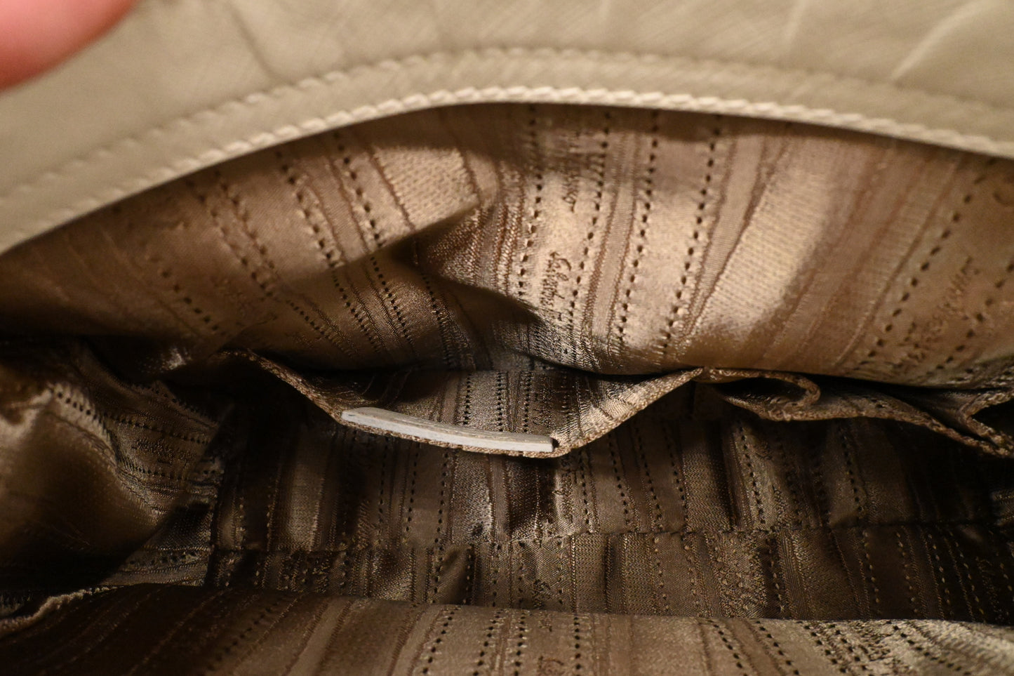 Ferragamo Vara Handbag in Cream Leather