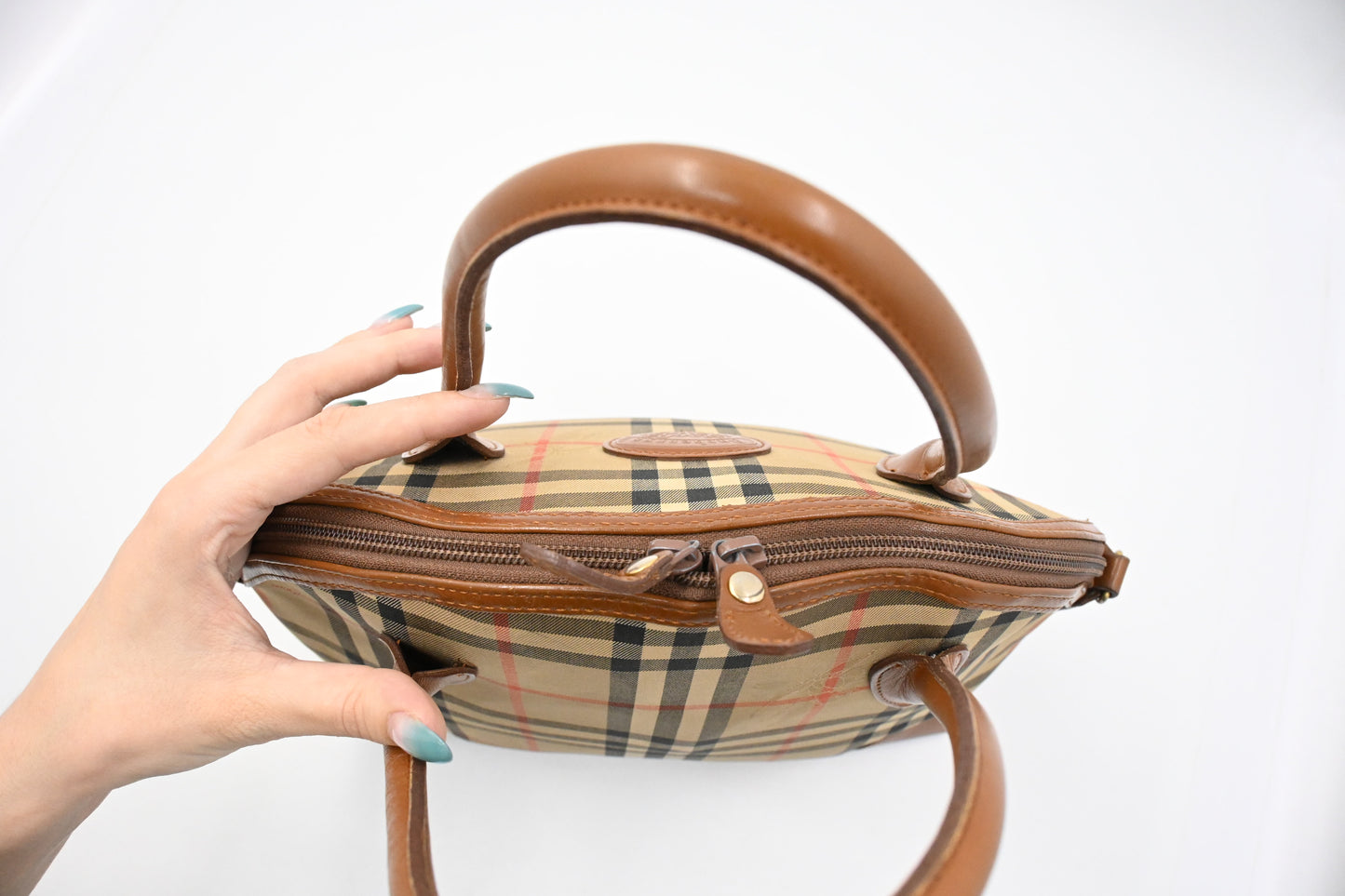 Burberry Shoulder Bag in Check Coated Canvas