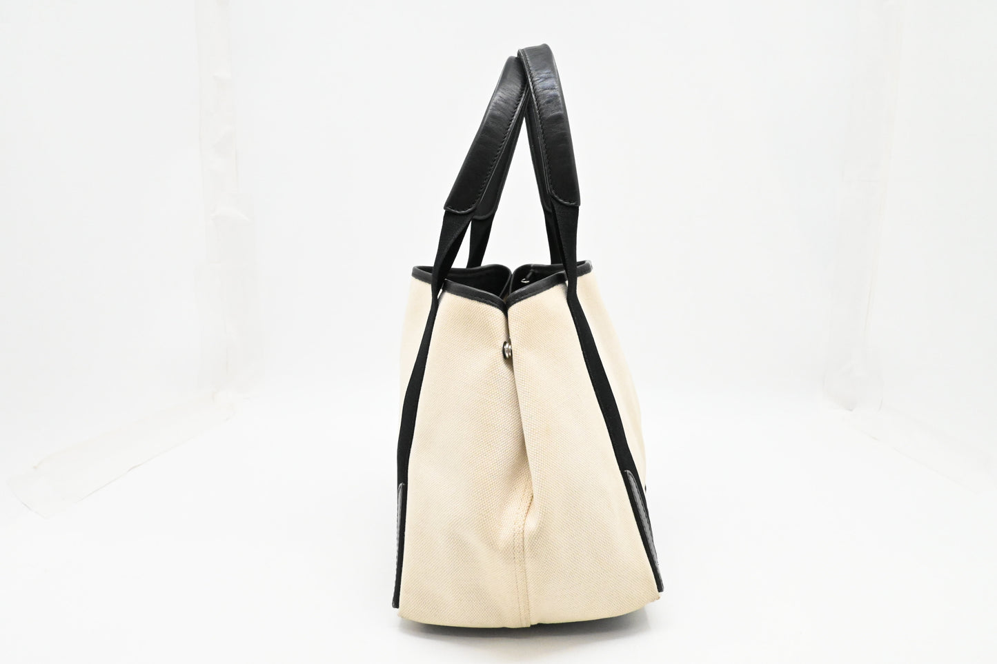 Balenciaga Cabas in White and Black Canvas