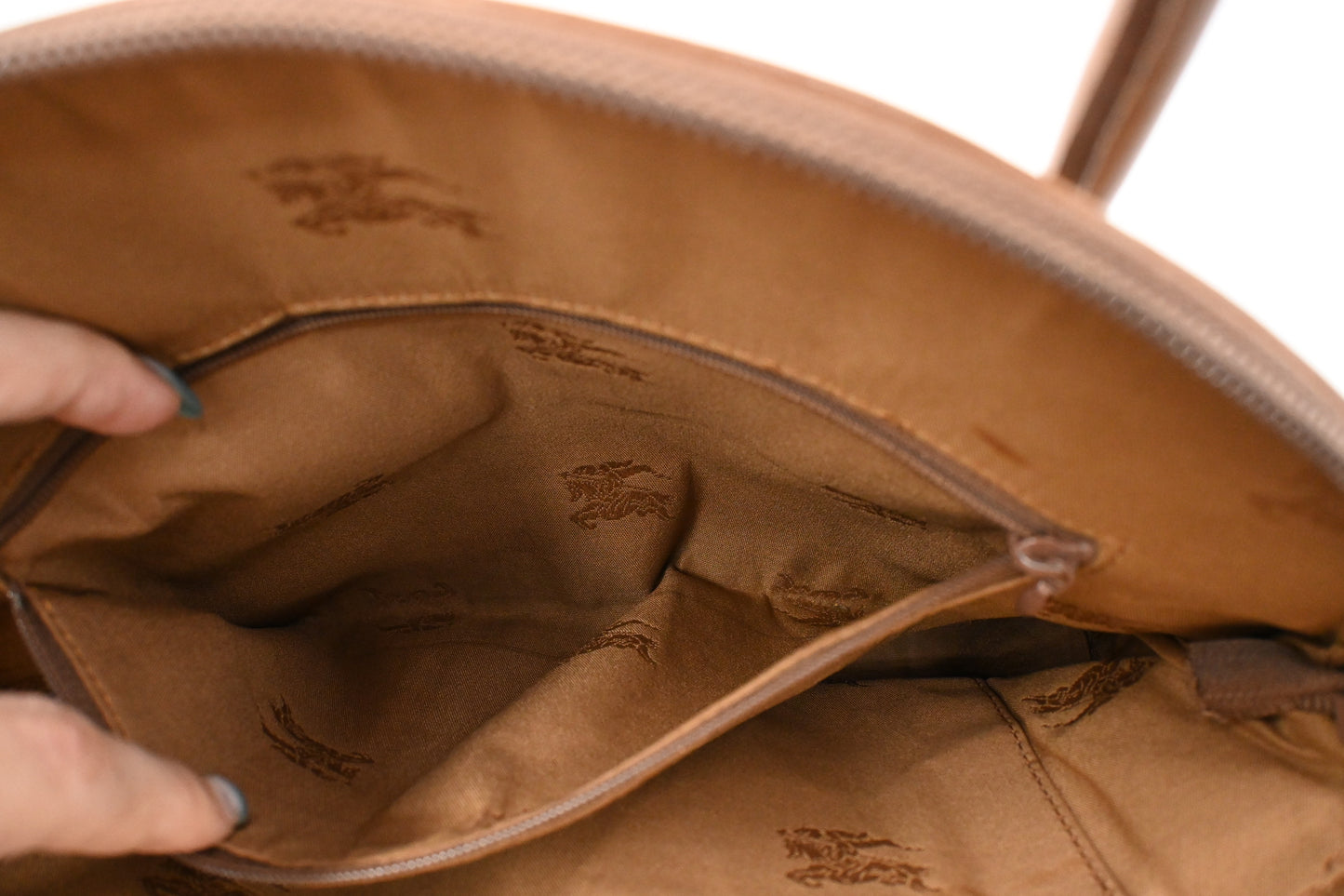 Burberry Shoulder Bag in Check Coated Canvas