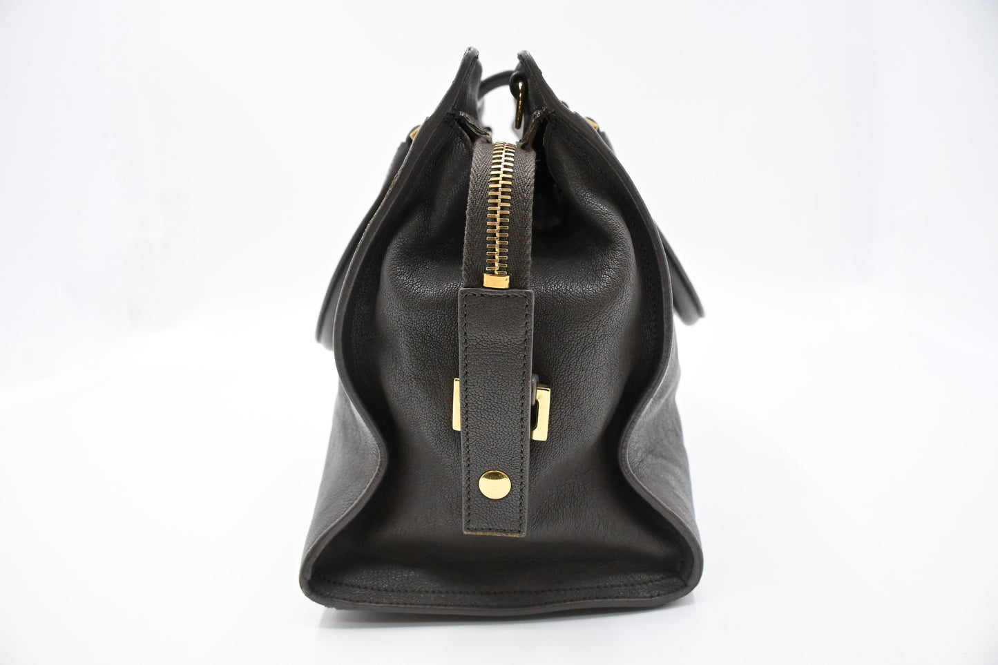 YSL Saint Laurent Cabas Handbag in Gray Leather