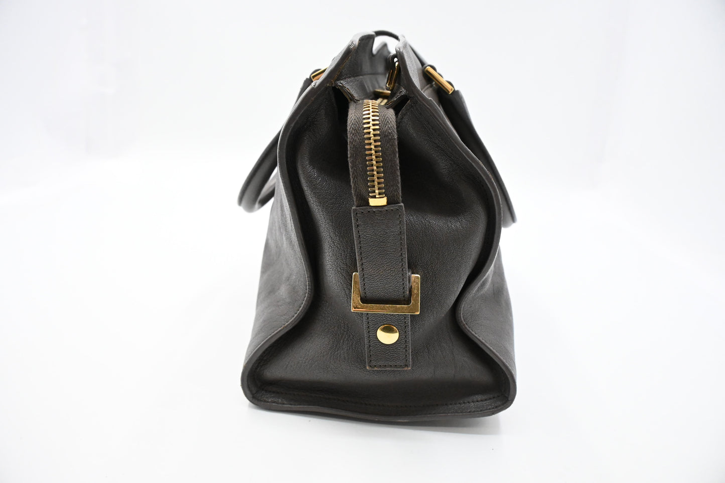 YSL Saint Laurent Cabas Handbag in Gray Leather