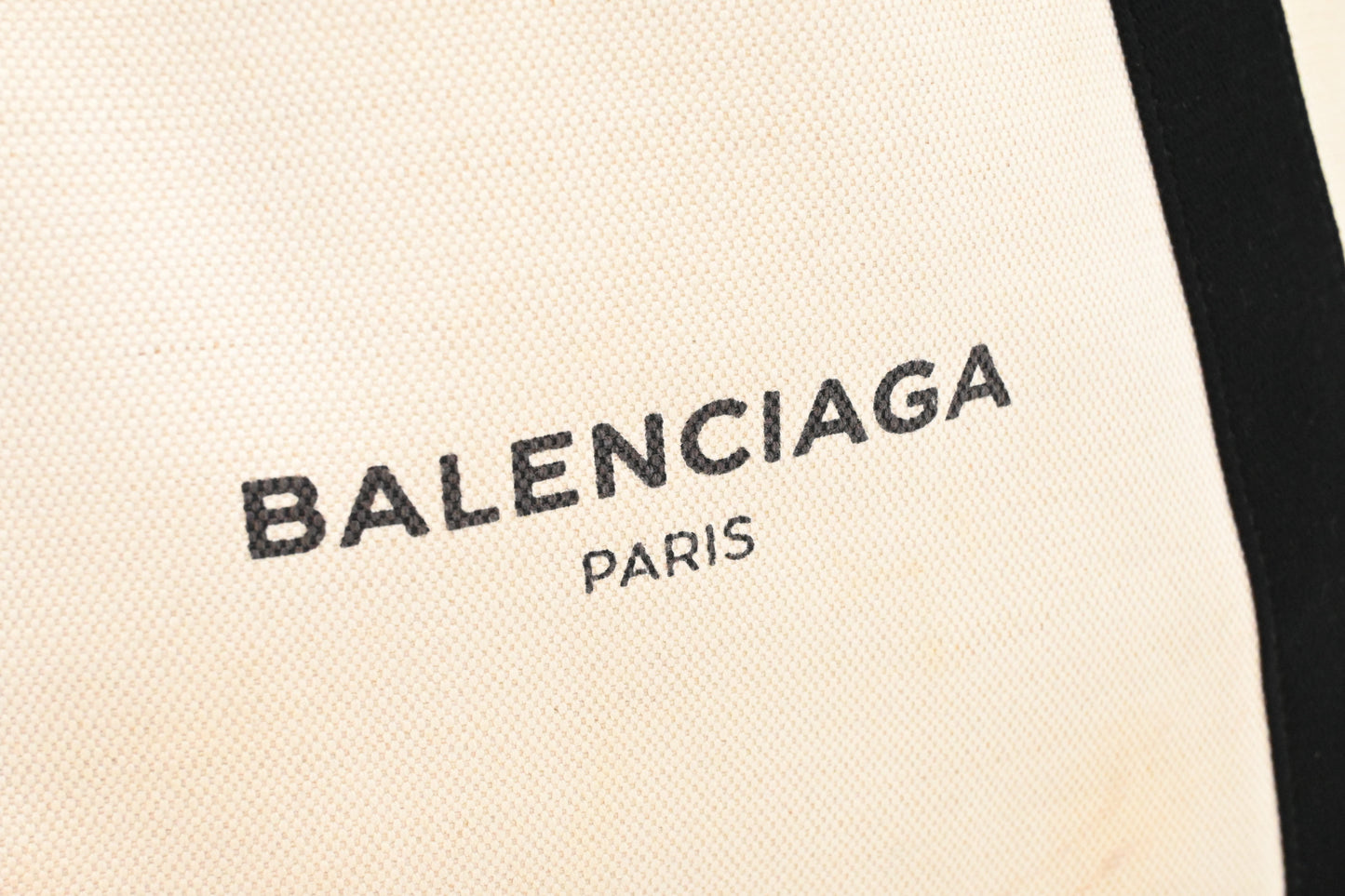 Balenciaga Cabas in White and Black Canvas