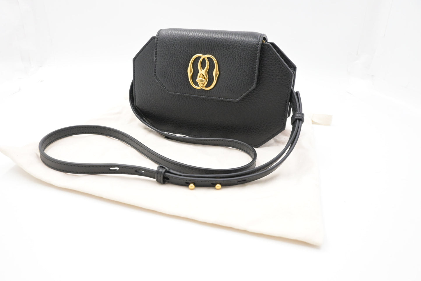 Bally Octogone Crossbody in Black Leather