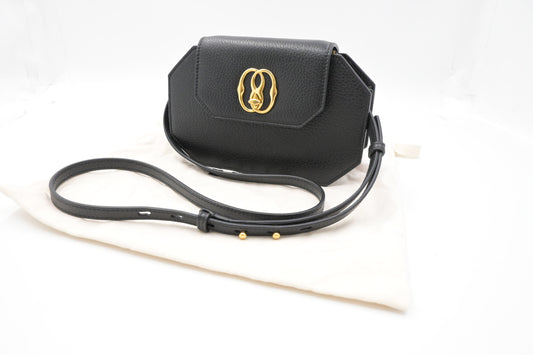 Bally Octogone Crossbody in Black Leather