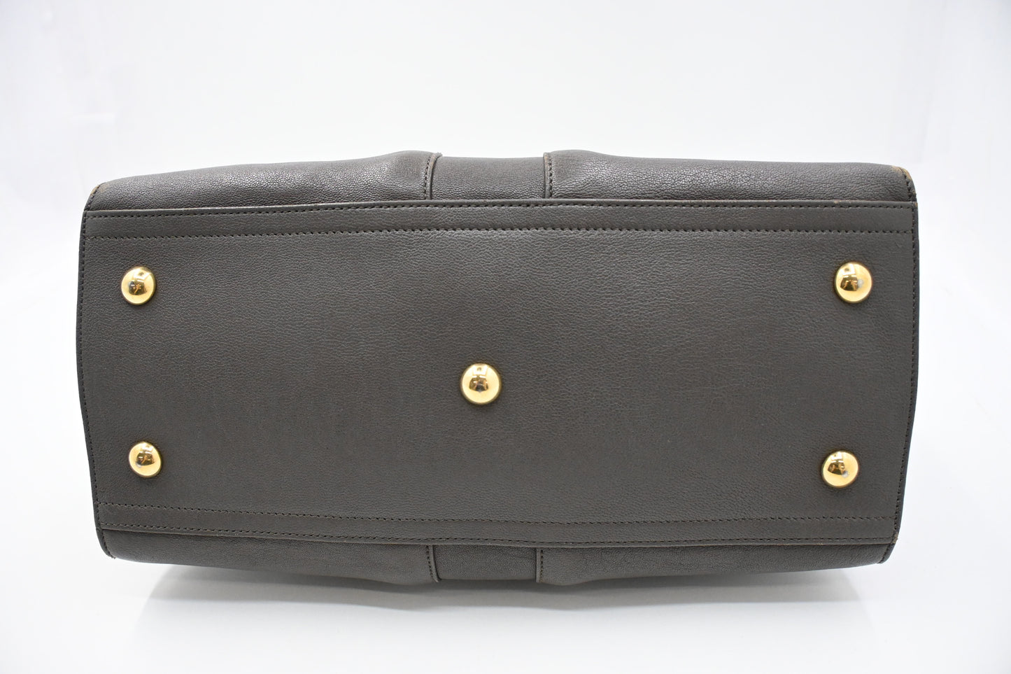 YSL Saint Laurent Cabas Handbag in Gray Leather