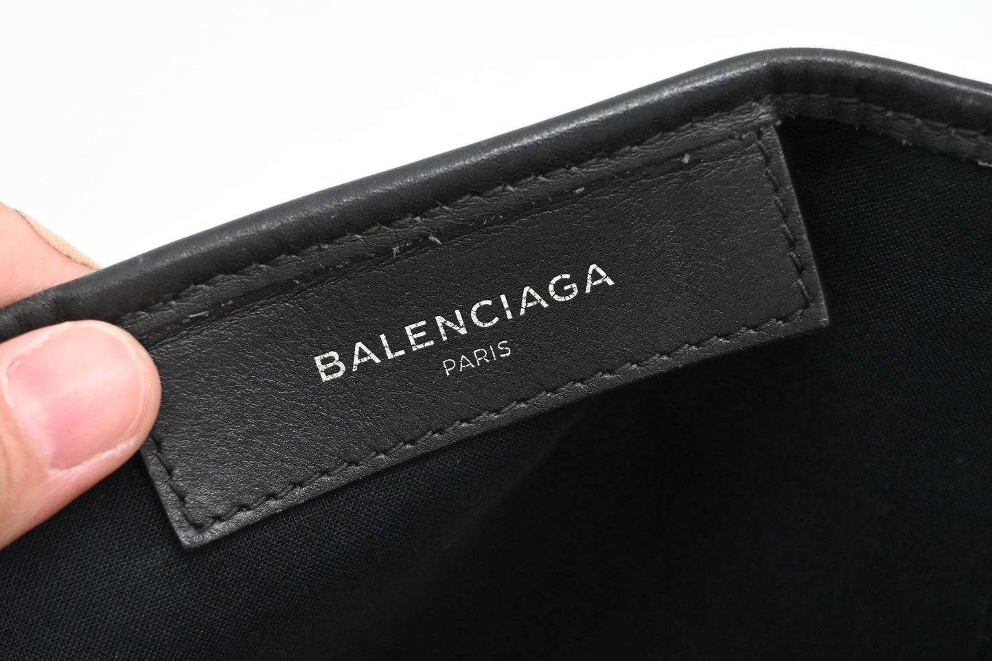 Balenciaga Cabas in White and Black Canvas