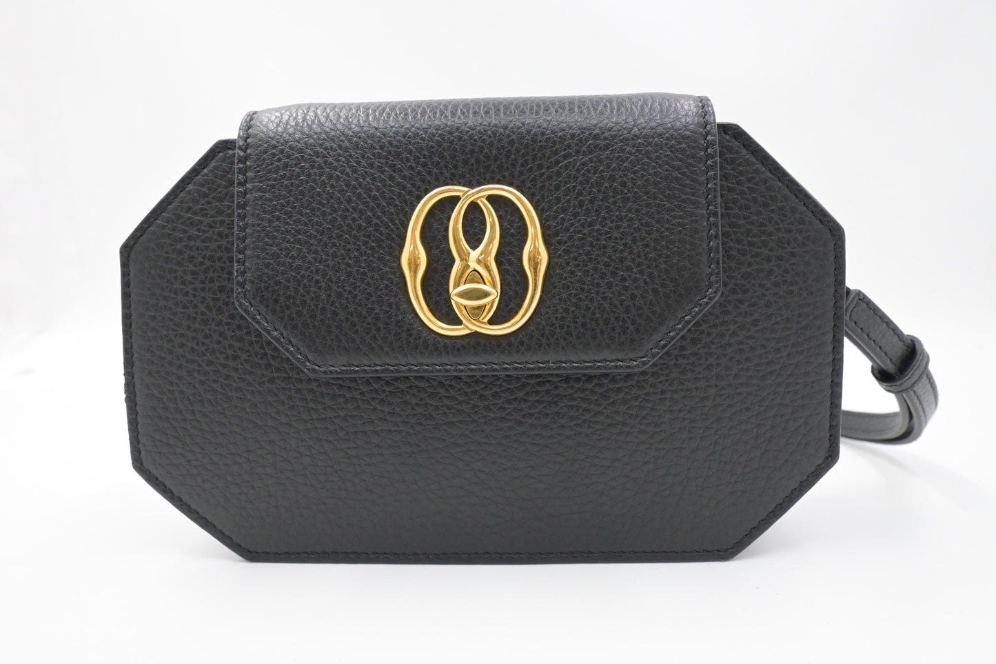 Bally Octogone Crossbody in Black Leather