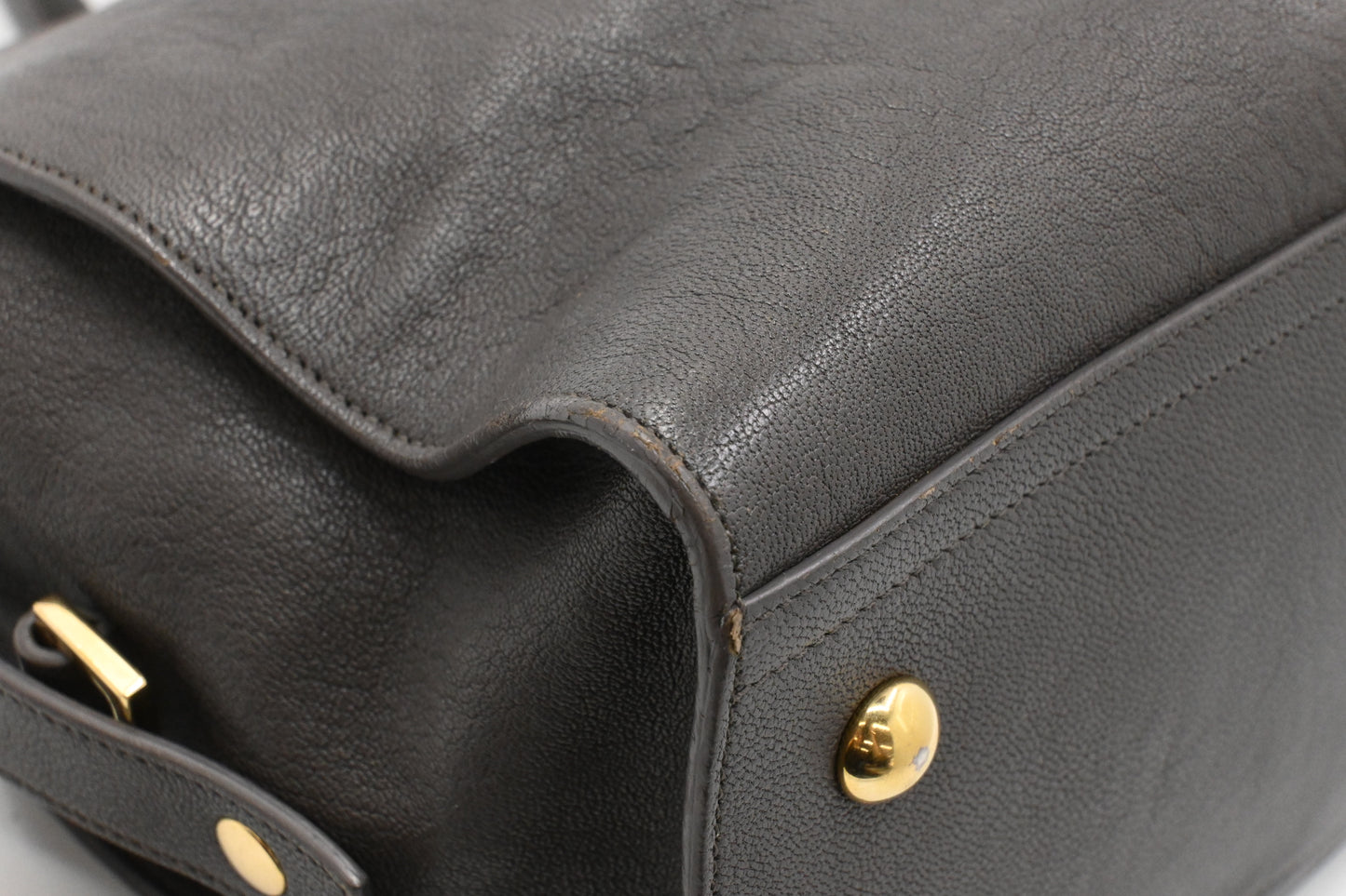 YSL Saint Laurent Cabas Handbag in Gray Leather