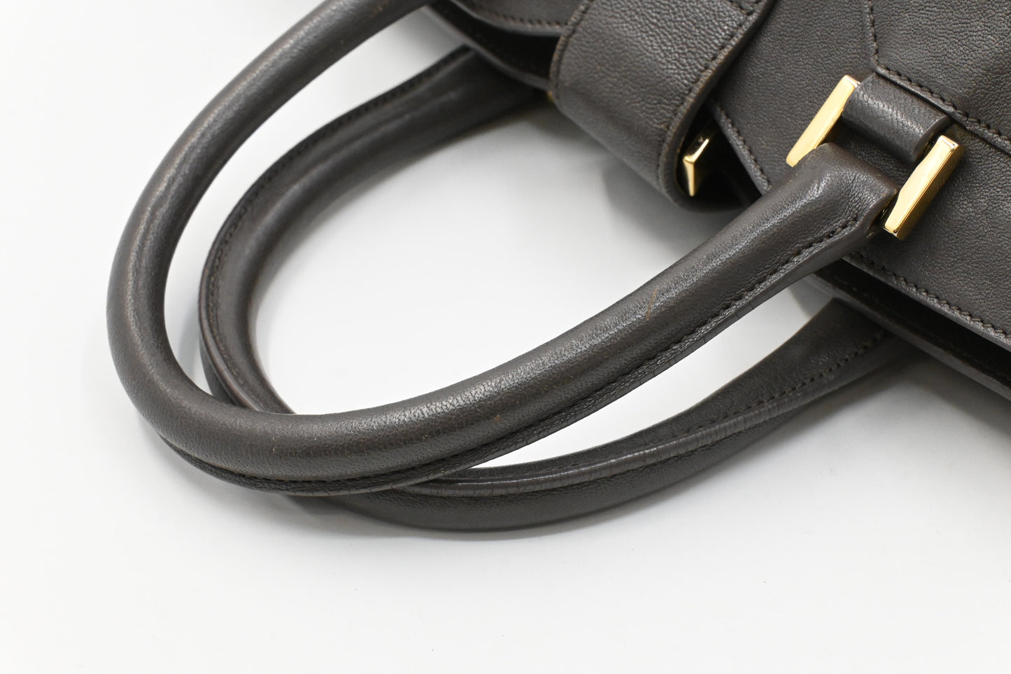 YSL Saint Laurent Cabas Handbag in Gray Leather