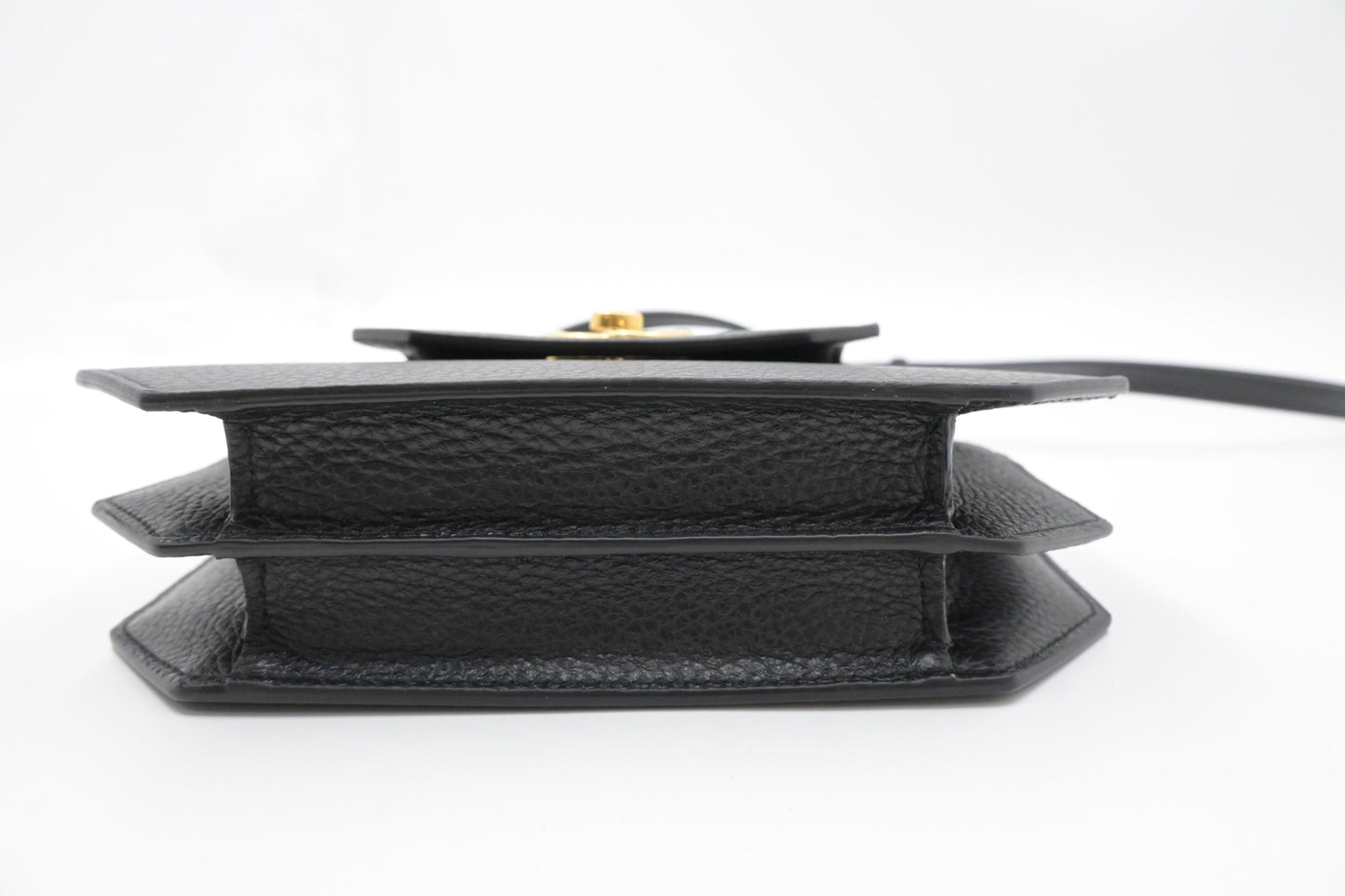 Bally Octogone Crossbody in Black Leather