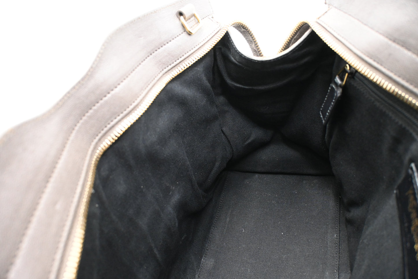 YSL Saint Laurent Cabas Handbag in Gray Leather