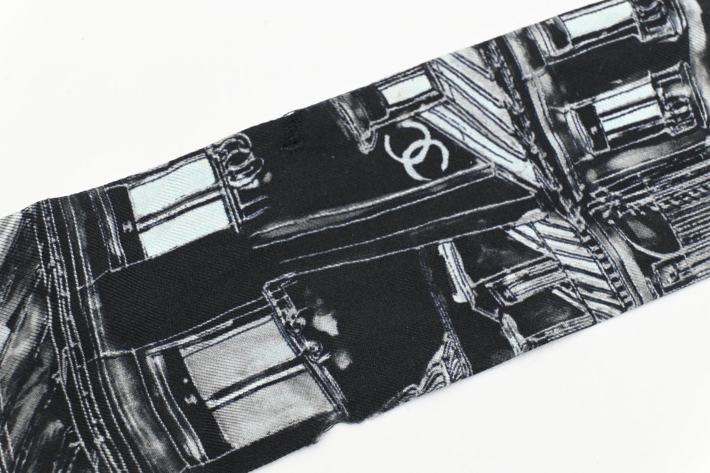 Chanel Bandeau in Mint and Black Silk