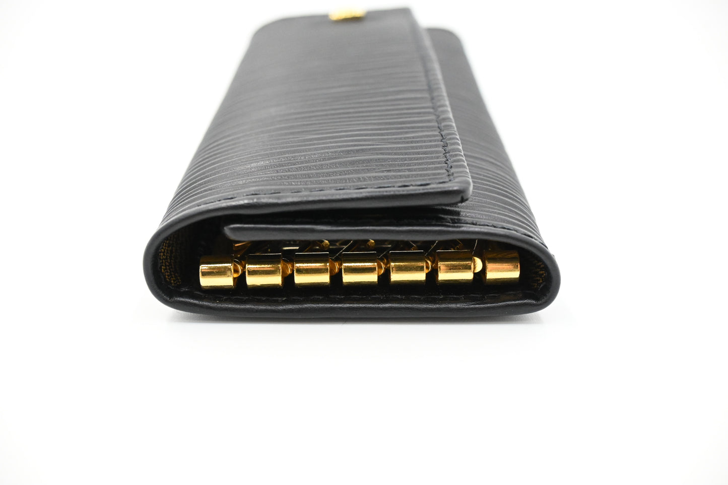 Fendi Key Case in Black Textured Leather
