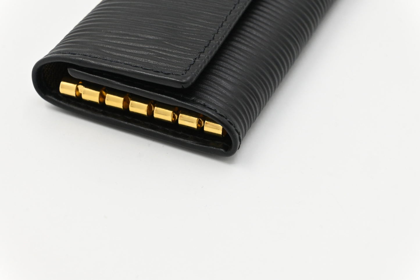 Fendi Key Case in Black Textured Leather