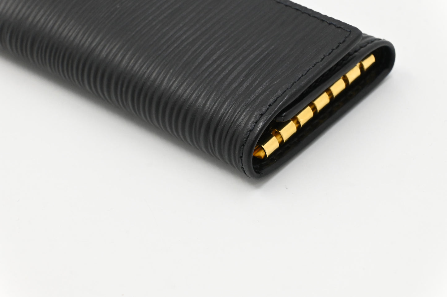 Fendi Key Case in Black Textured Leather