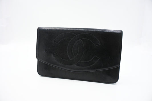 Chanel Long Wallet in Black Leather