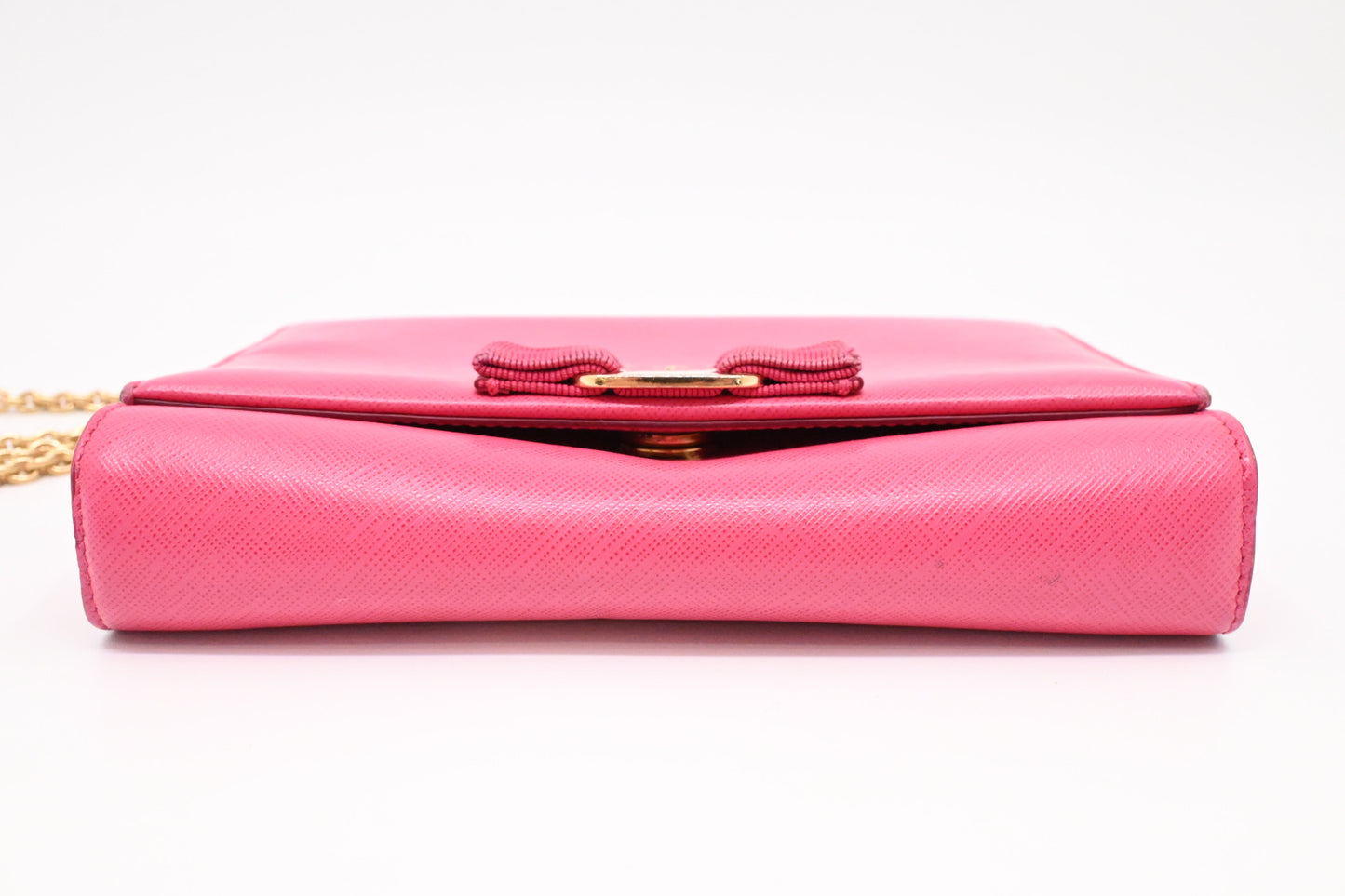 Ferragamo Chain Crossbody in Pink Leather
