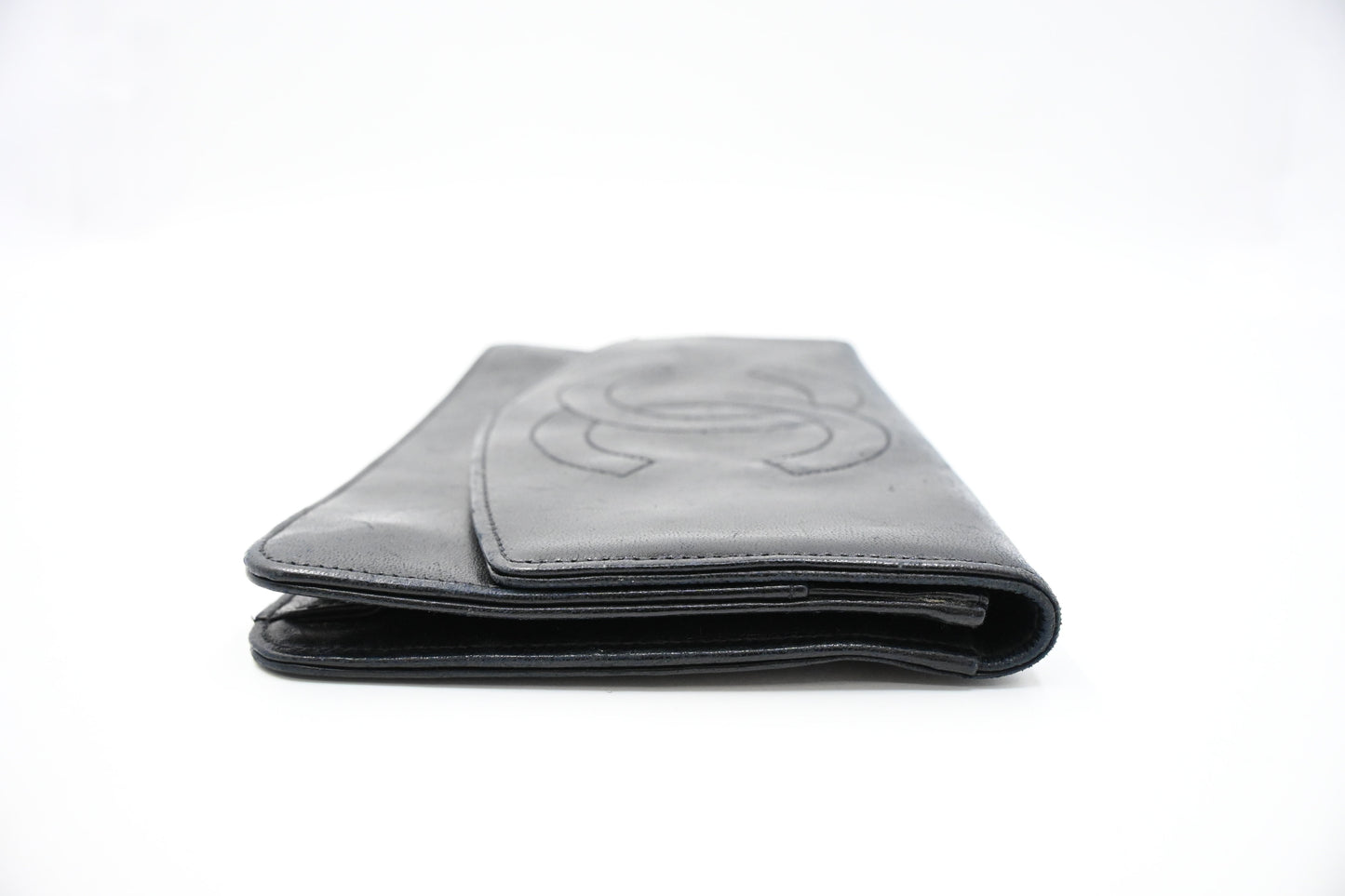 Chanel Long Wallet in Black Leather