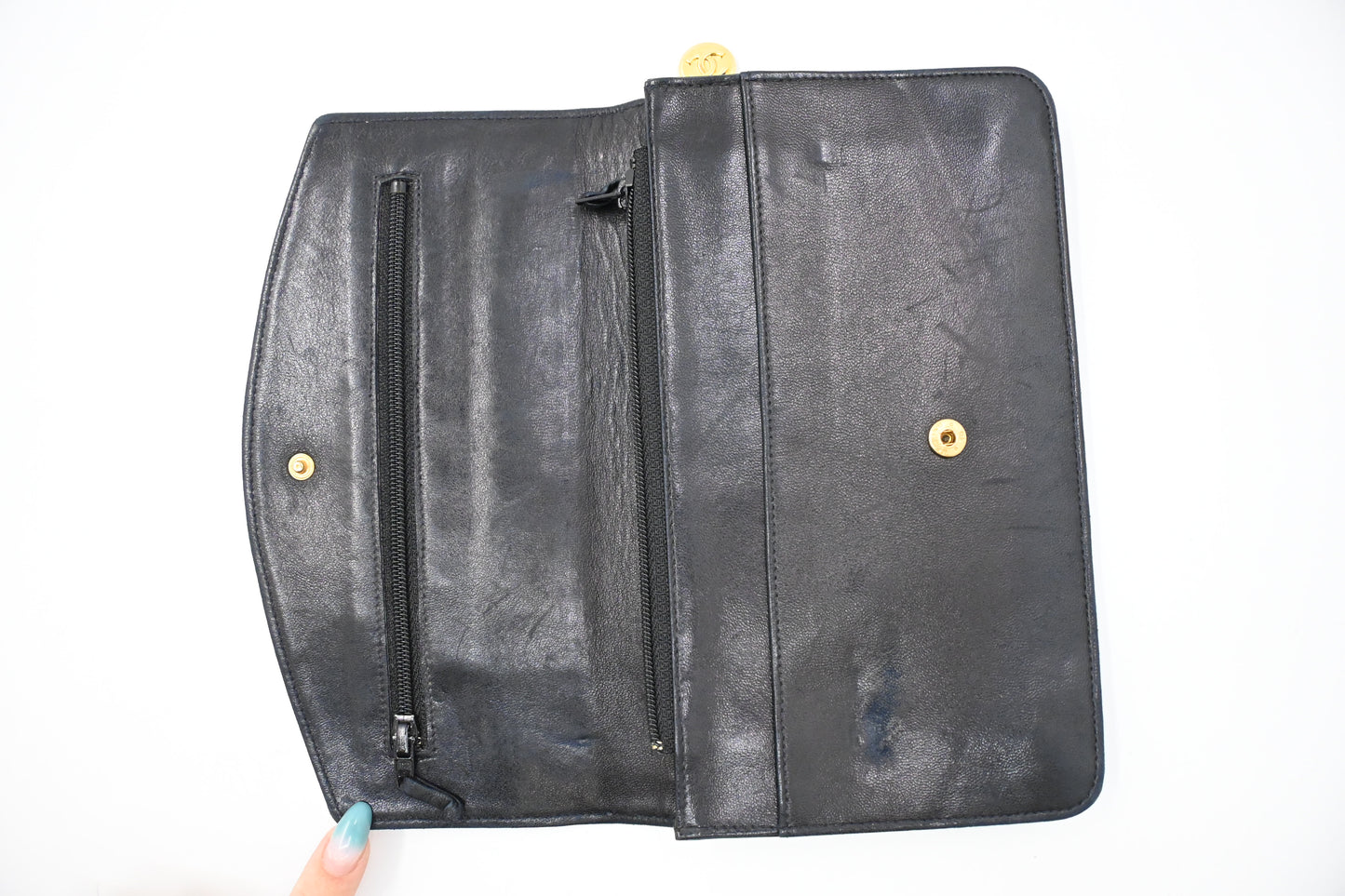 Chanel Long Wallet in Black Leather