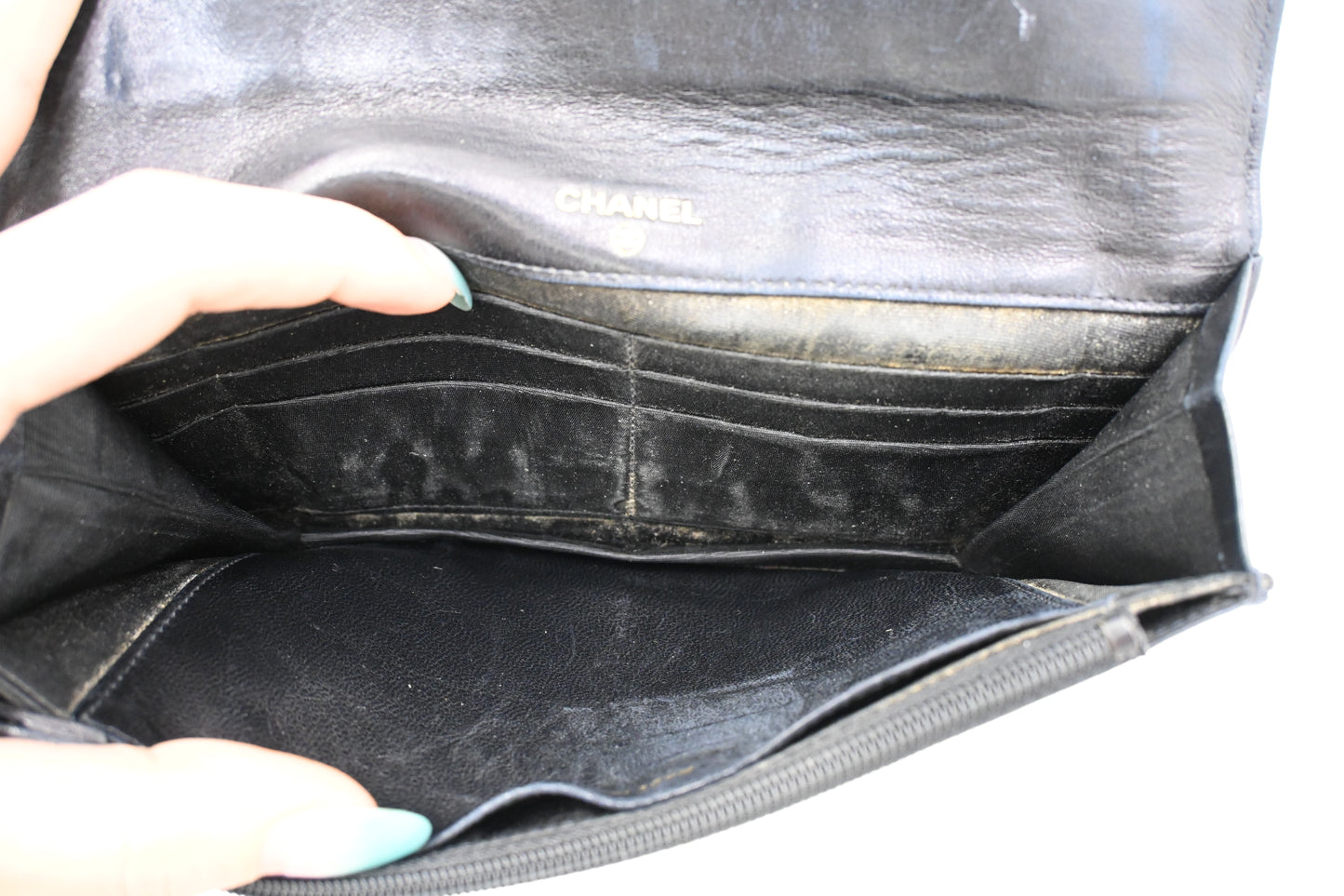 Chanel Long Wallet in Black Leather