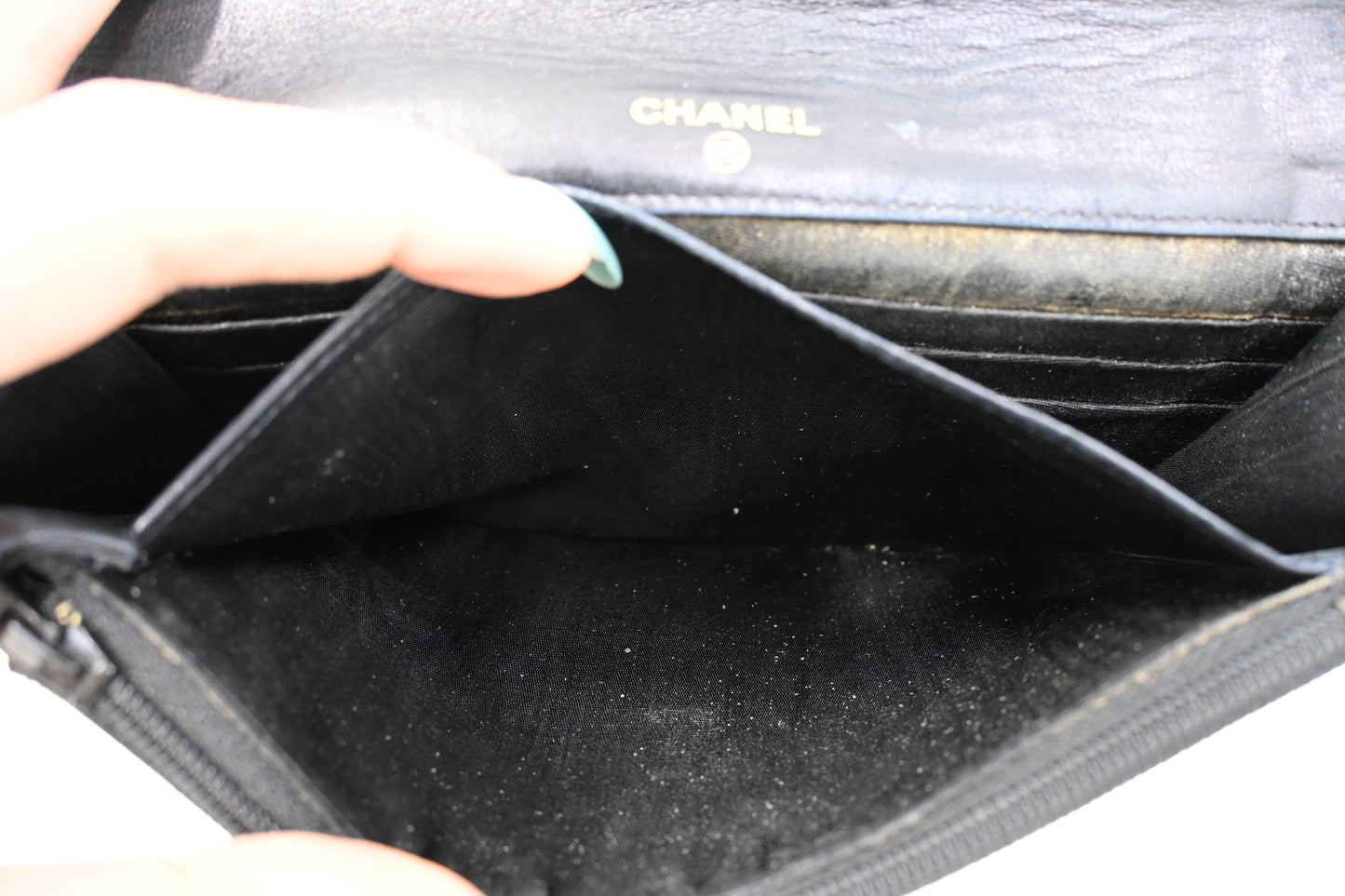 Chanel Long Wallet in Black Leather