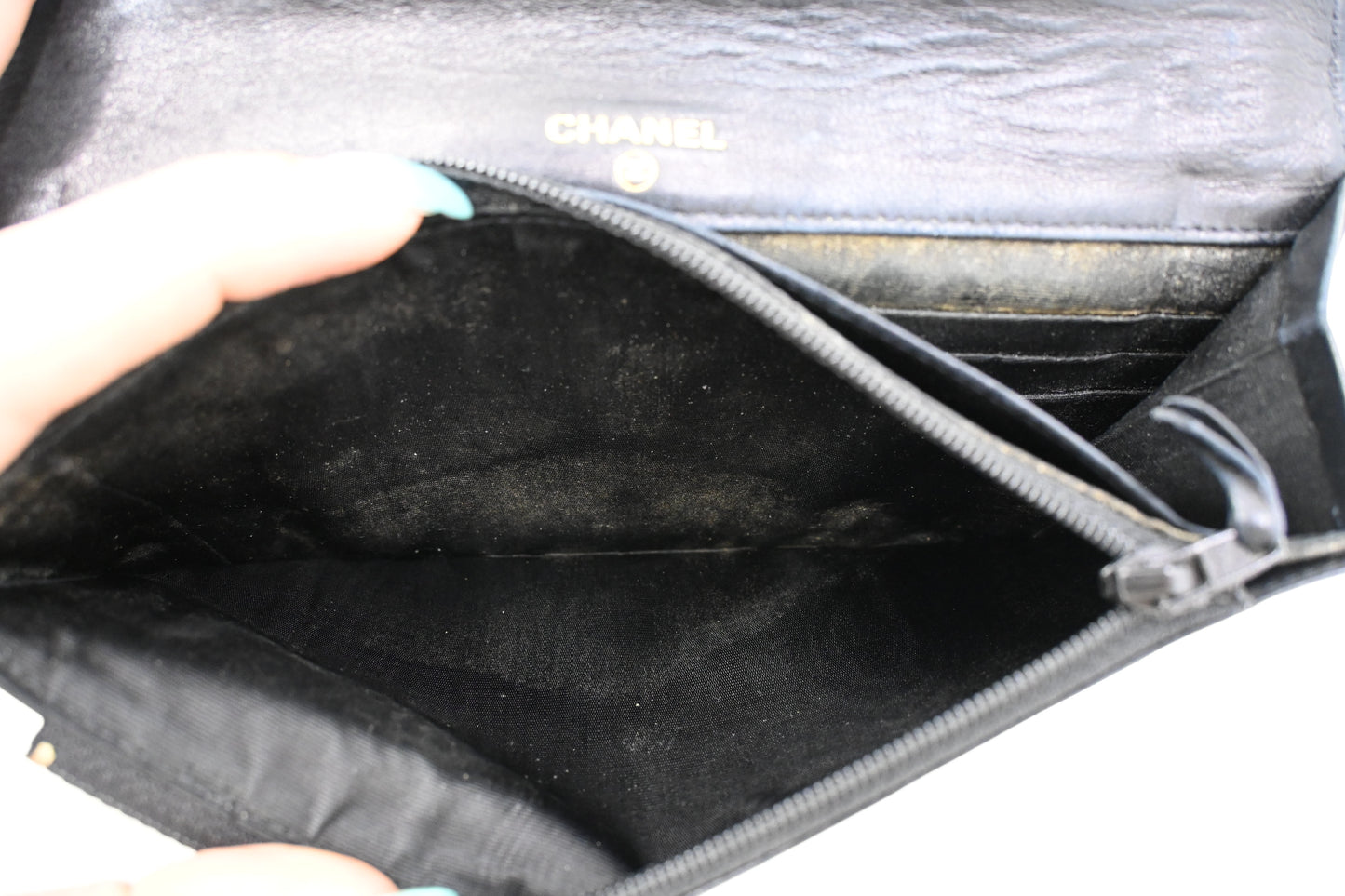 Chanel Long Wallet in Black Leather