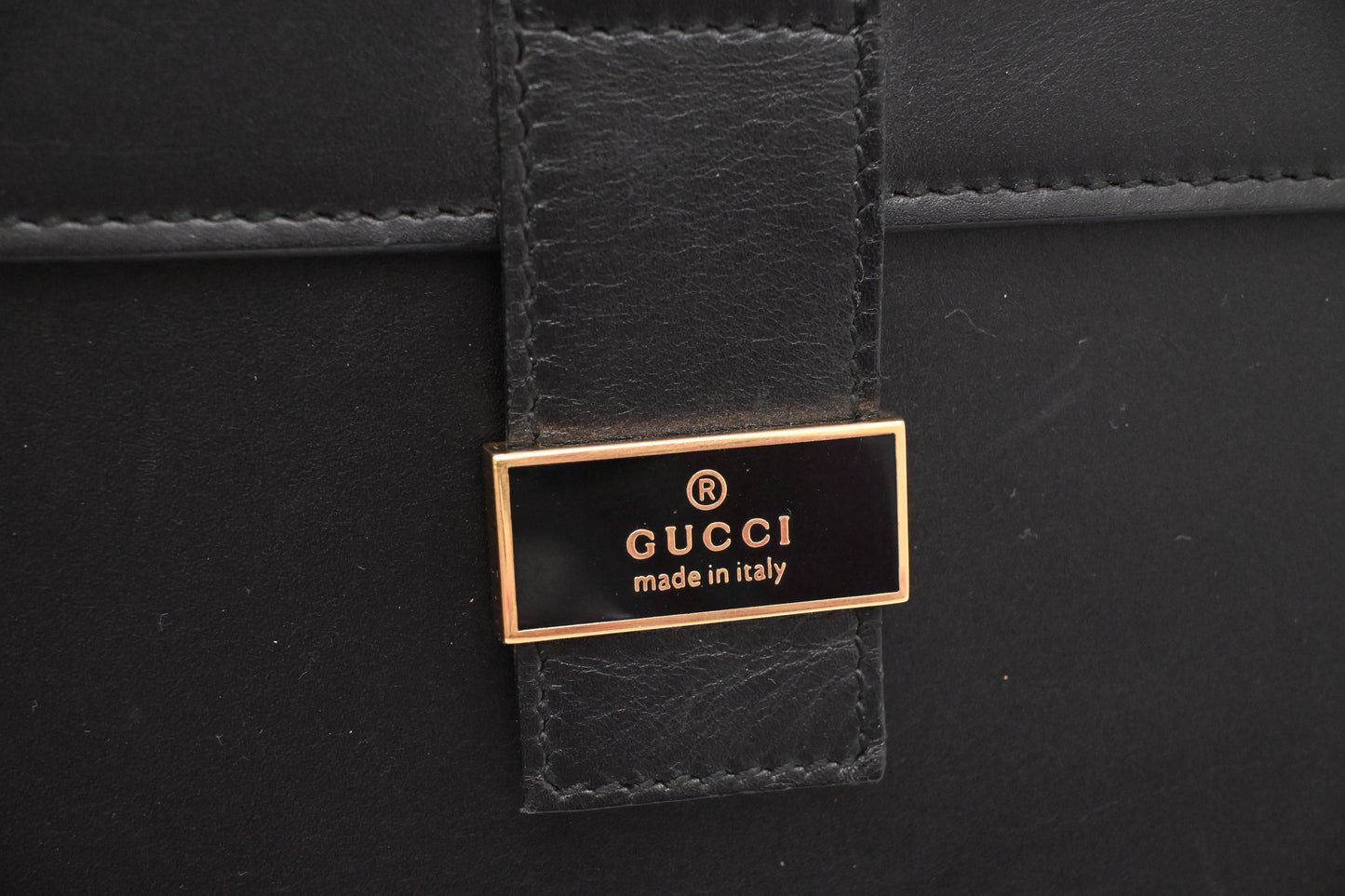Gucci Wrist Clutch in Black Leather