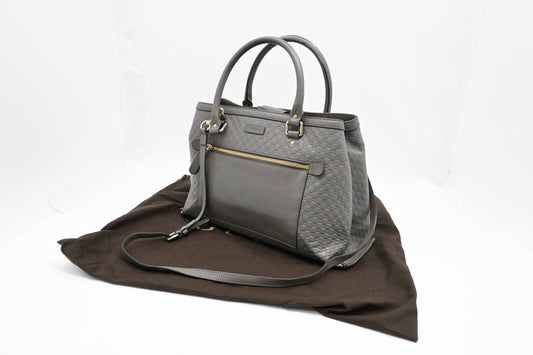 Gucci 2way Bag in Grey Microguccissima Leather