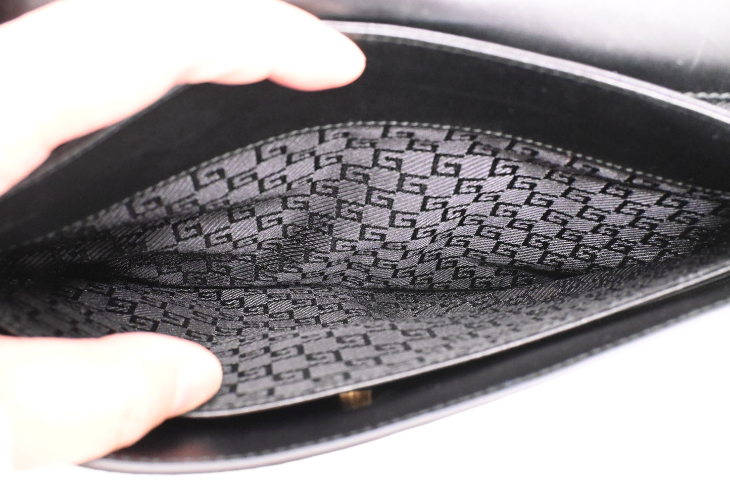 Gucci Wrist Clutch in Black Leather