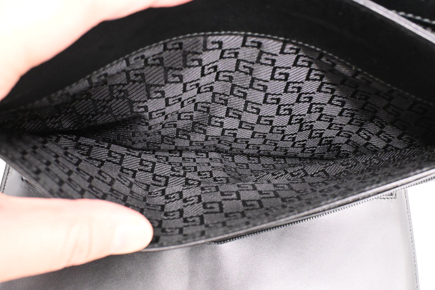 Gucci Wrist Clutch in Black Leather
