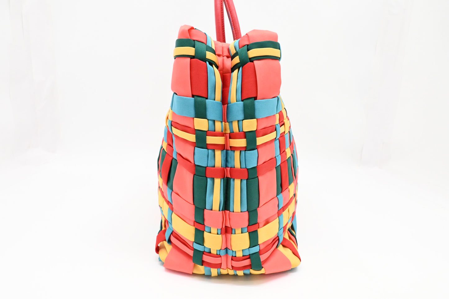 Prada Large Tote in Multicolor Weaved Nylon