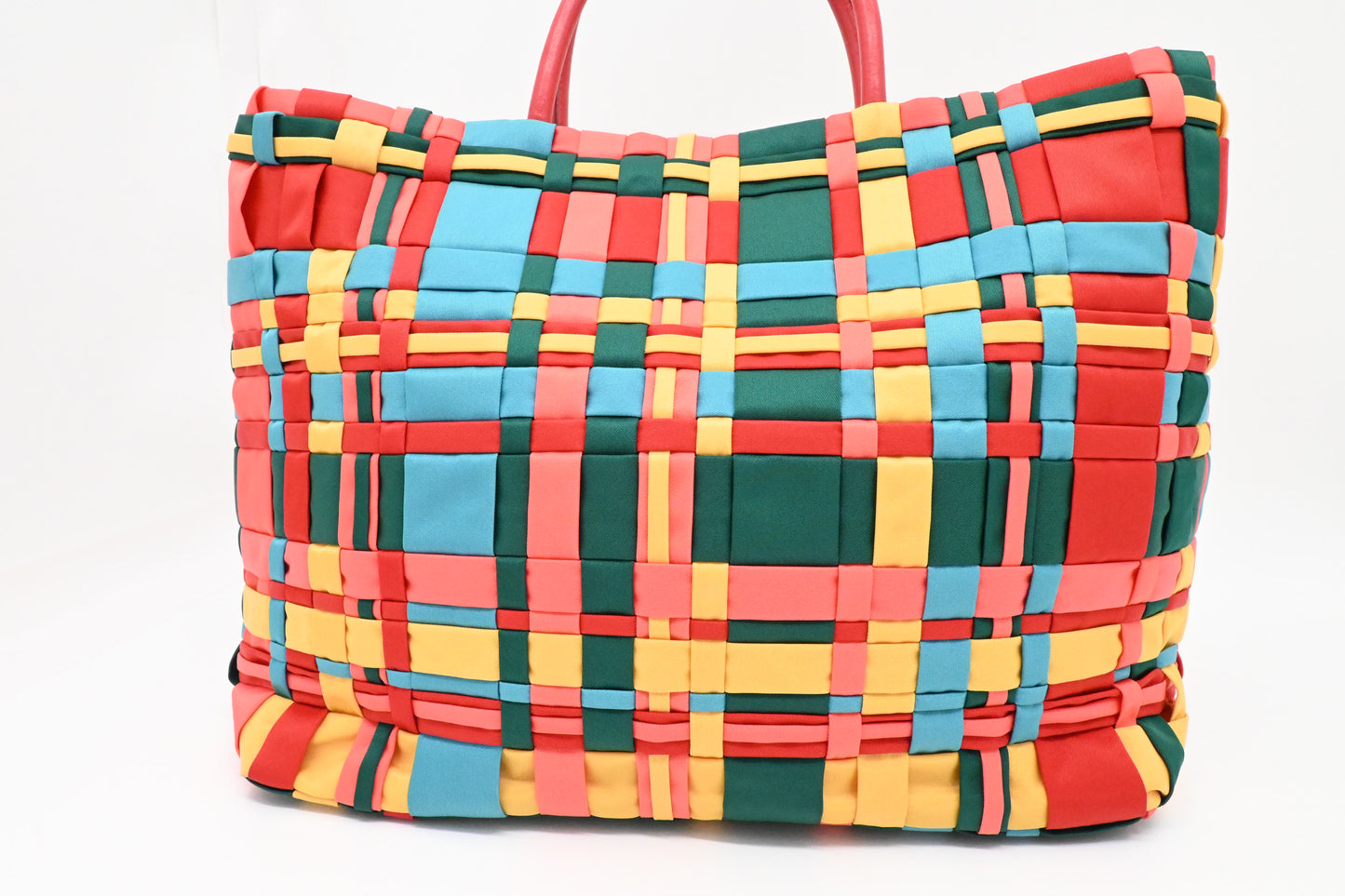 Prada Large Tote in Multicolor Weaved Nylon