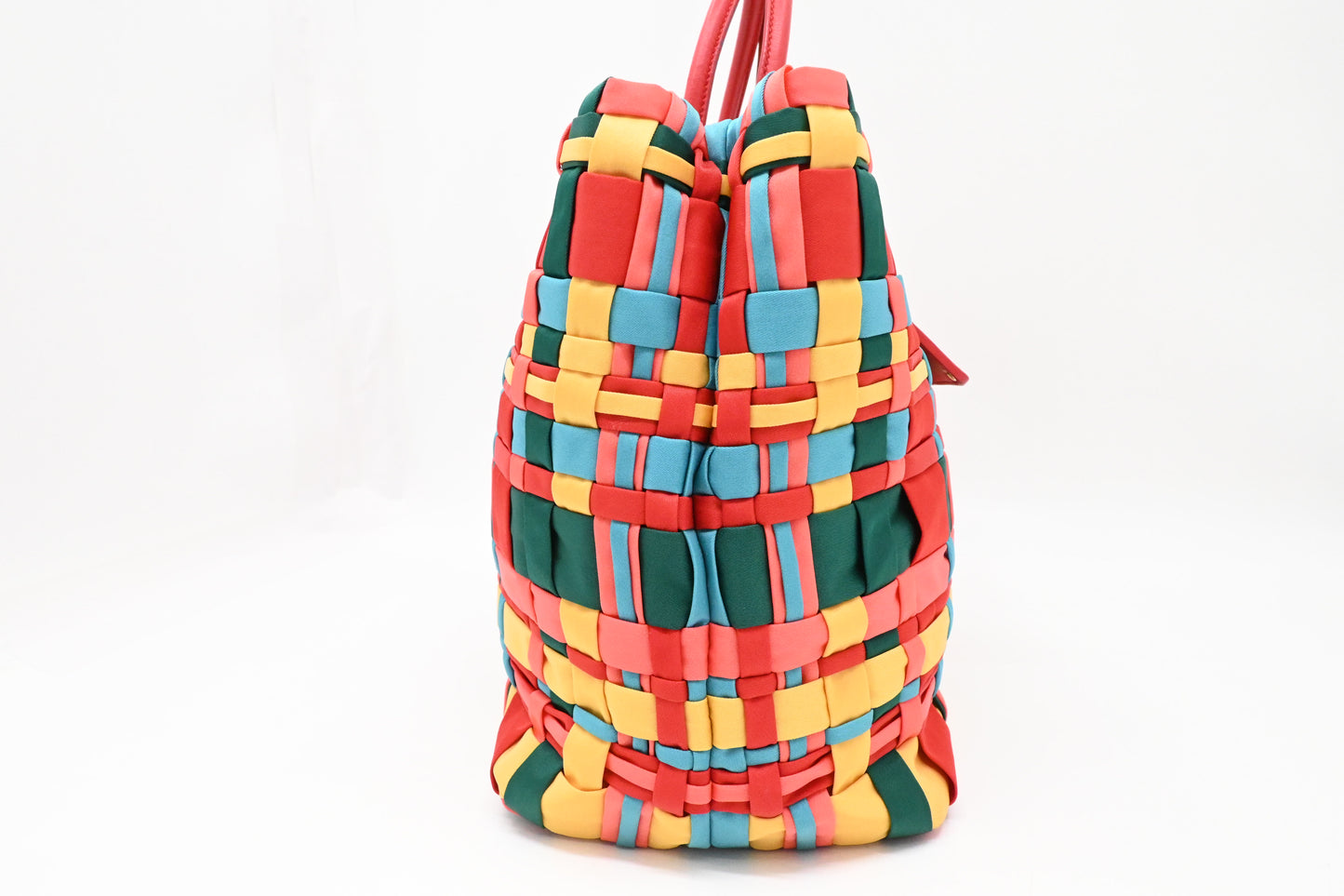 Prada Large Tote in Multicolor Weaved Nylon