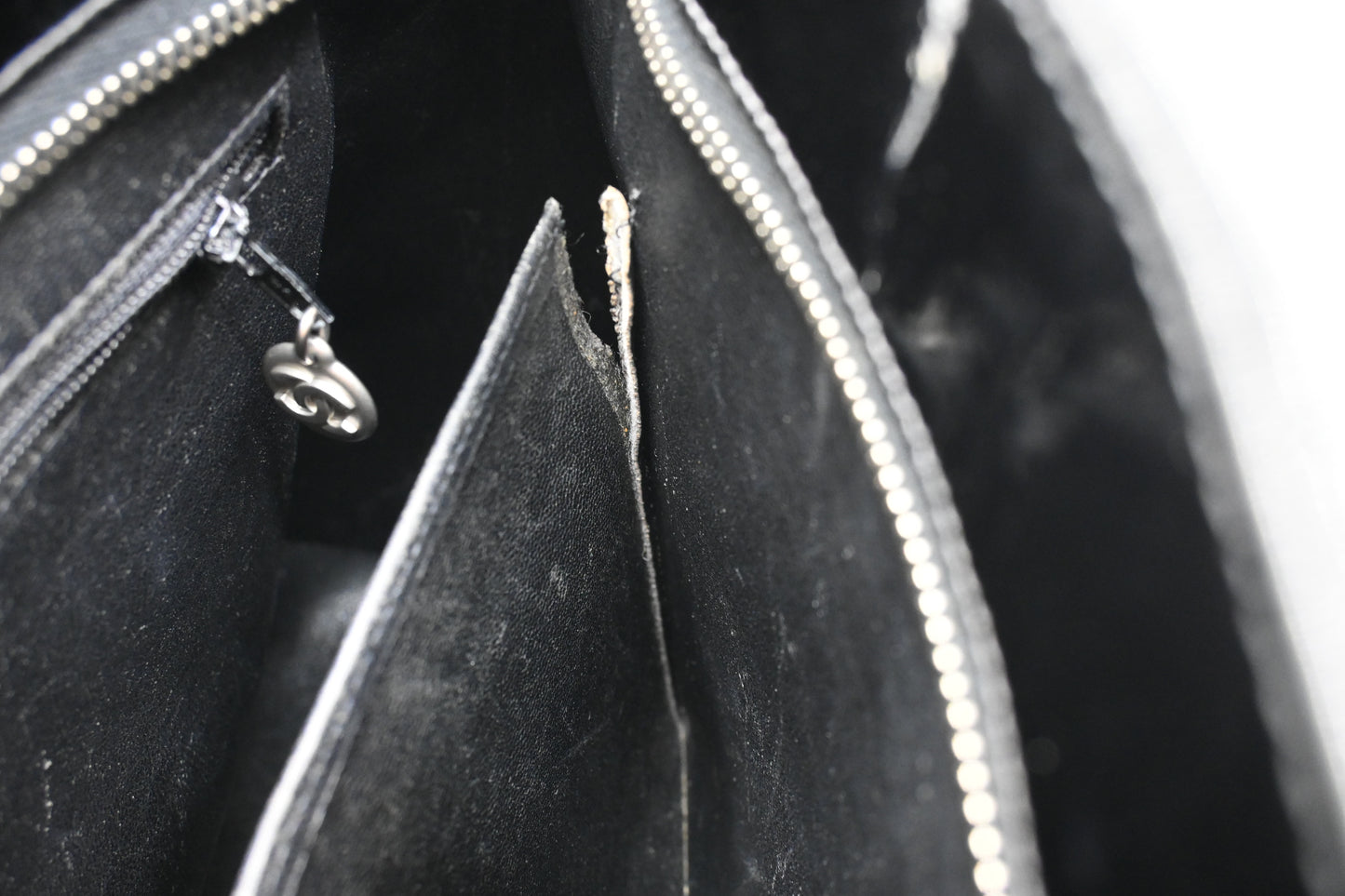 Chanel Medaillon Tote in Black Matelasse Patent Leather