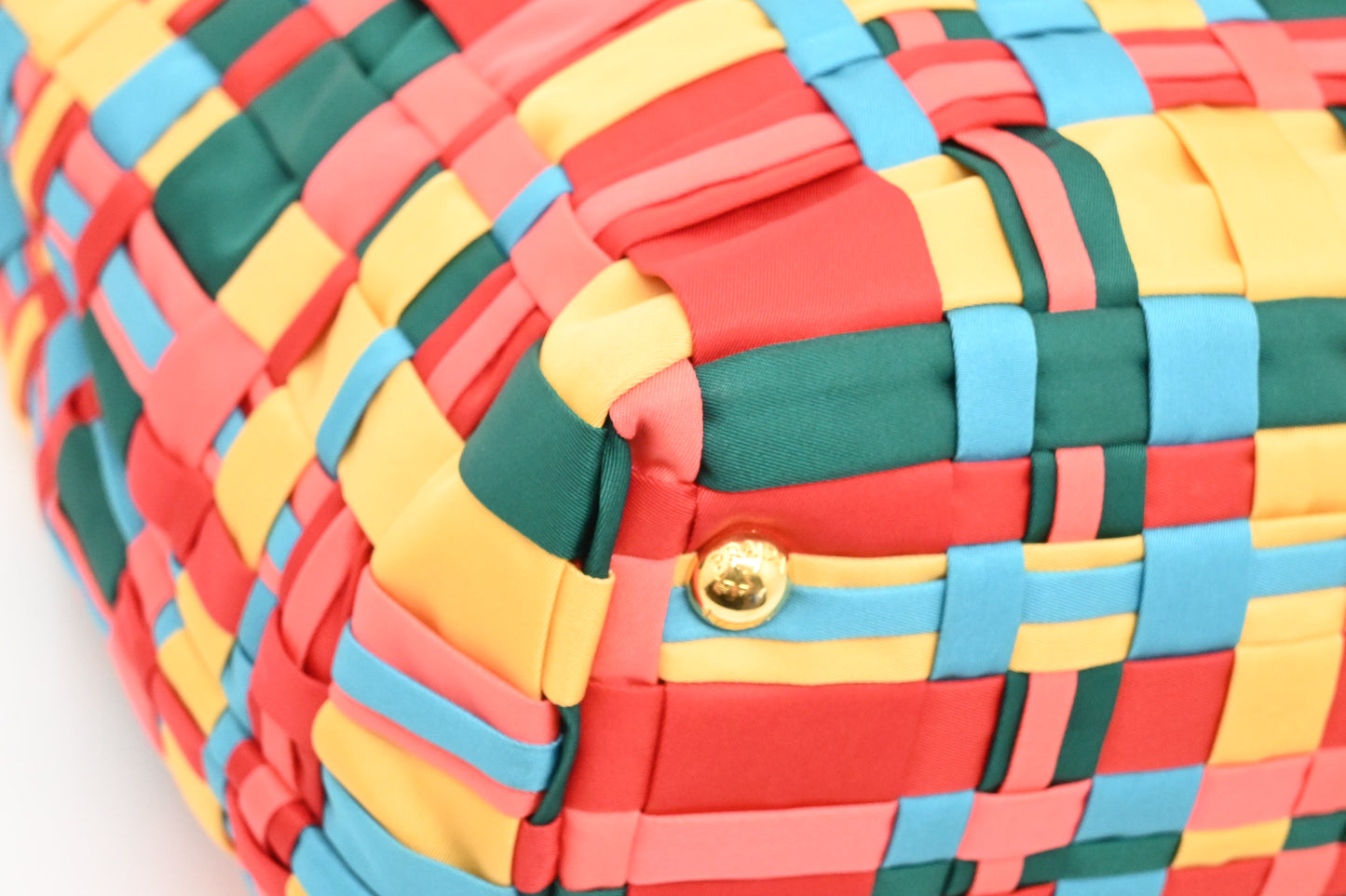 Prada Large Tote in Multicolor Weaved Nylon