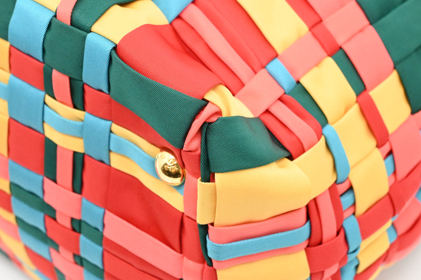 Prada Large Tote in Multicolor Weaved Nylon
