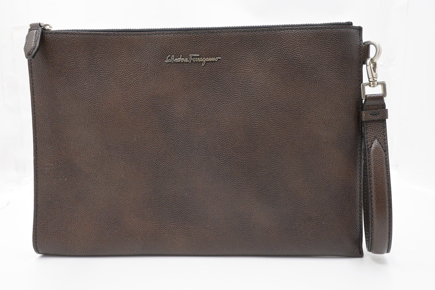 Ferragamo Clutch in Brown Leather