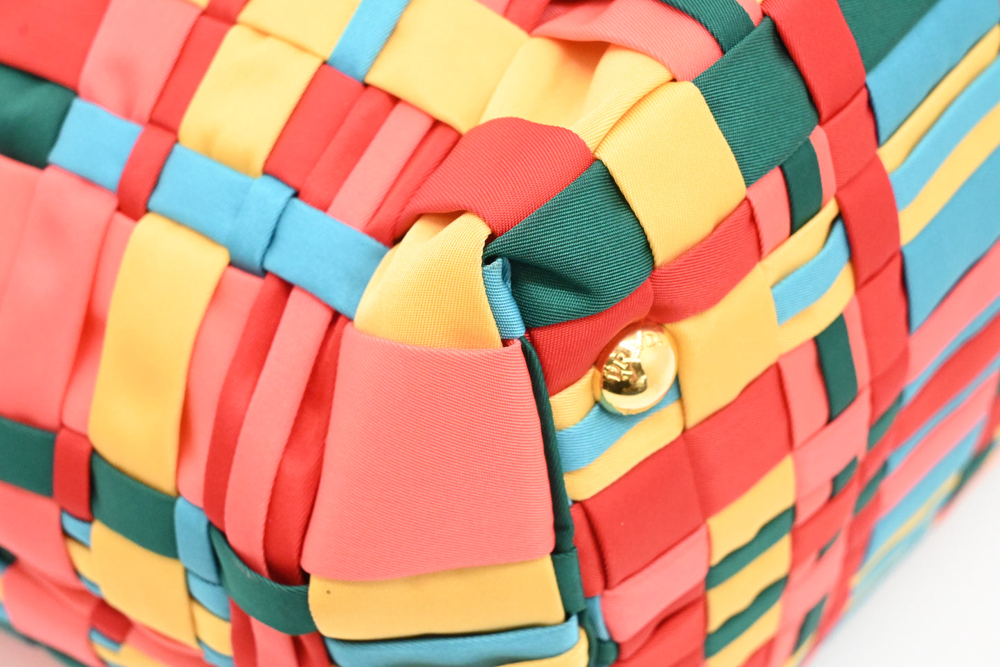 Prada Large Tote in Multicolor Weaved Nylon