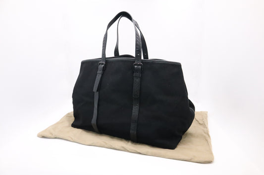 Bottega Veneta Travel Tote in Black Canvas