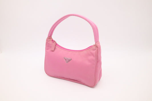 Prada Hobo Handbag in Pink Tessuto Nylon