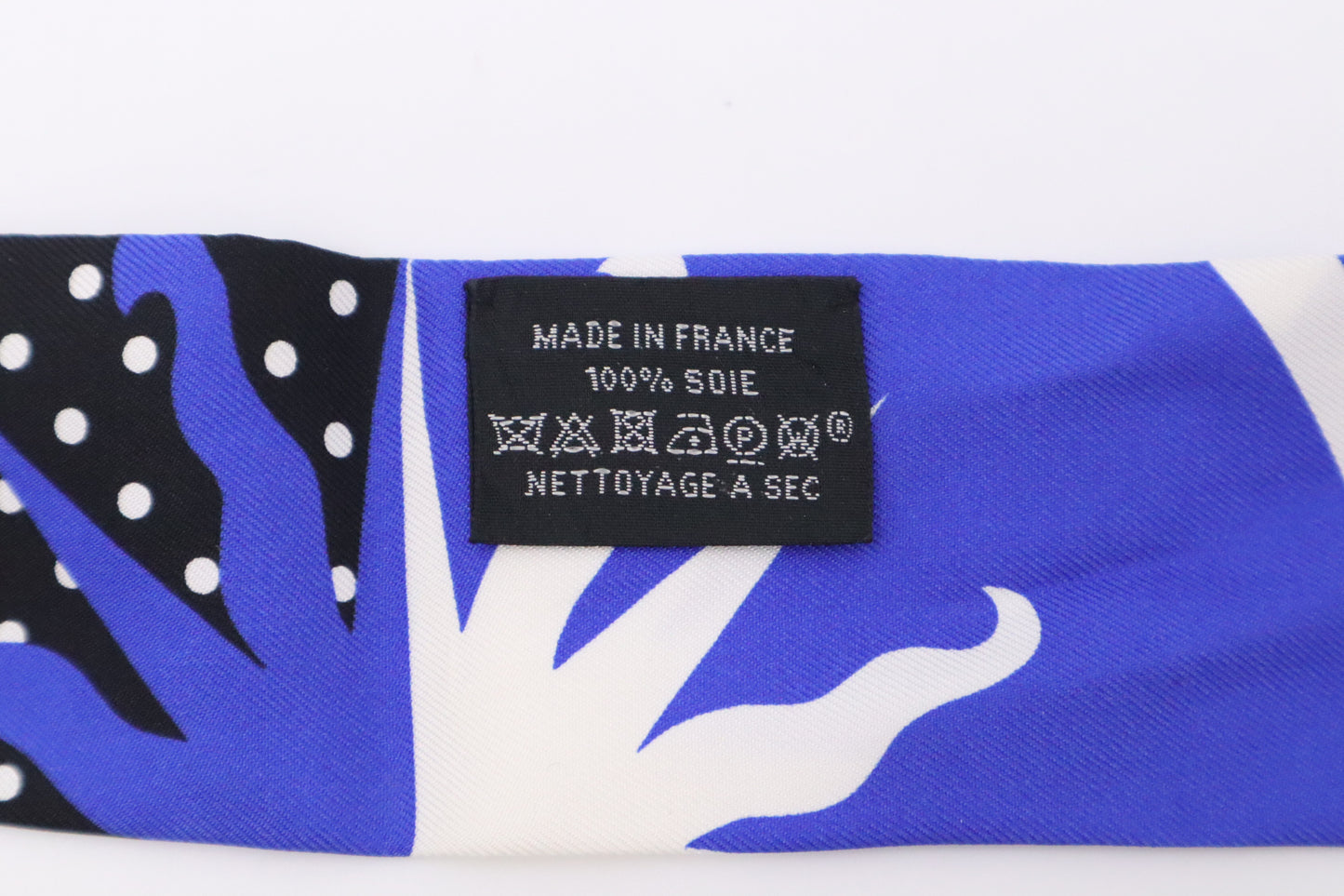 Hermes "Astrologie a Pois" Twilly in Blue & Black Silk