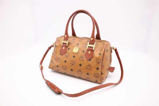 MCM Handbag in Cognac Visetos Canvas