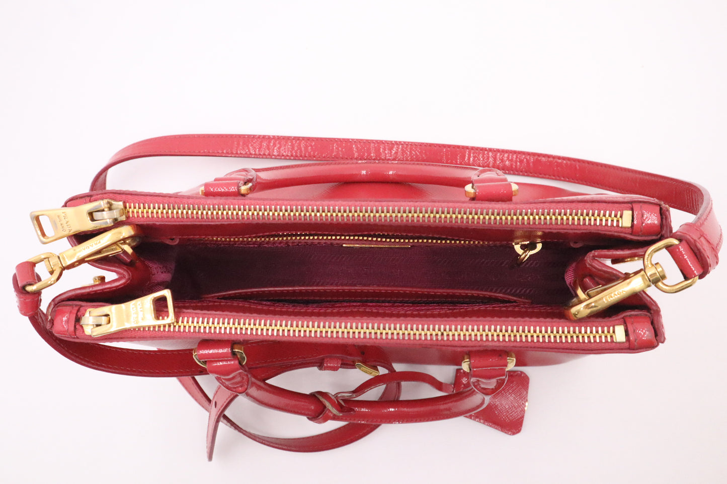 Prada Medium Galleria in Pink Patent Leather