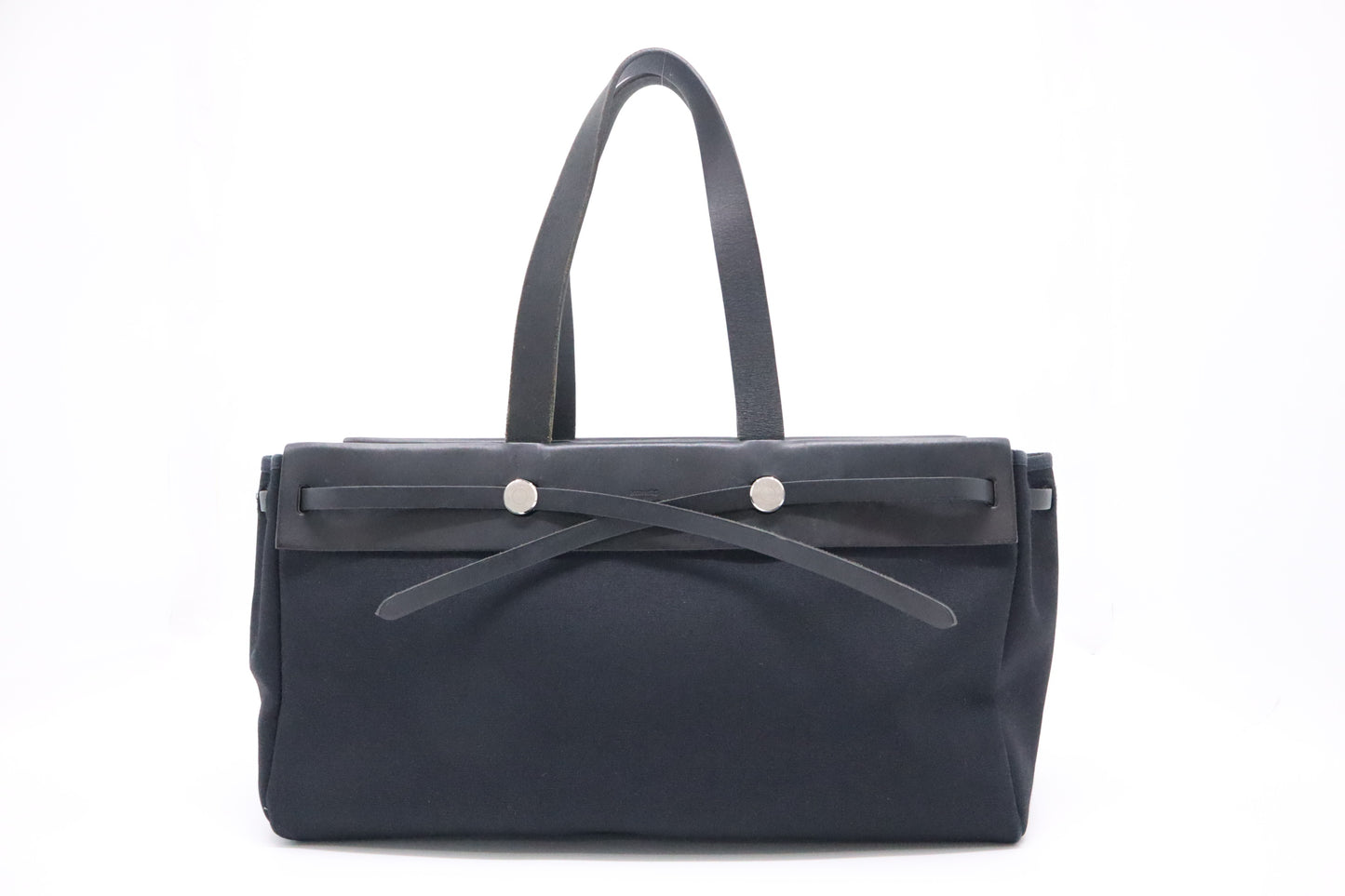 Hermes Herbag Cabas 40 in Black Canvas